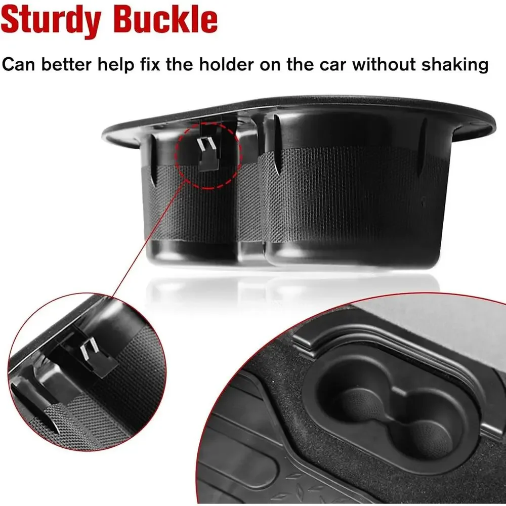2002-09 Dodge Ram 1500 2500 Rear Floor Dual Double Cupholder 5HD65TRMAC Black